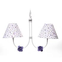 Lustre 2L Simples 2 Flores P Lilás Quarto Bebê Infantil Menina Lustre 2L Simples 2 Flores P Lilás Quarto Bebê Infantil Menina
