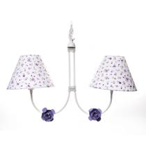 Lustre 2L Simples 2 Flores P Lilás Quarto Bebê Infantil