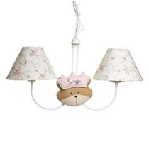 Lustre 2L Simples Com 2 Caras De Ursa Princesa Quarto Bebê Infantil Menina Lustre 2L Simples Com 2 Caras De Ursa Princesa Quarto Bebê Infantil Menina
