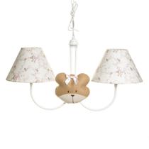Lustre 2L Simples Com 2 Caras De Ursa Quarto Bebê Infantil Menina