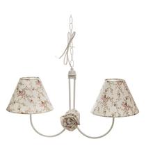 Lustre 2L Simples Com 2 Flores de Tecido Quarto Bebê Infantil Menina Lustre 2L Simples Com 2 Flores de Tecido Quarto Bebê Infantil Menina