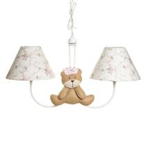Lustre 2L Simples Com 2 Ursas Princesas Quarto Bebê Infantil Menina Lustre 2L Simples Com 2 Ursas Princesas Quarto Bebê Infantil Menina