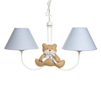 Lustre 2L Simples Com 2 Ursos Com Laço Quarto Bebê Infantil Menino Lustre 2L Simples Com 2 Ursos Com Laço Quarto Bebê Infantil Menino
