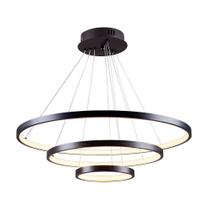 Lustre 3 Arcos Pendente Led Sala Moderno Luxuoso 3 Anéis Ring 20 40 e 60cm 55W Luz Branca 6500K Pronto para Instalar Altura Ajustável Lustre 3 Arcos Pendente Led Sala Moderno Luxuoso 3 Anéis Ring 20 40 e 60cm 55W Luz Branca 6500K Pronto para Instalar Altura Ajustável