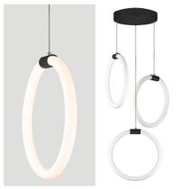 Lustre 3 pendente Circular AURA 25cm - PRETO - LED 45w 6000k