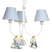 Lustre 3L Ariel Com 3 Ursinhos Príncipes Bebê Infantil