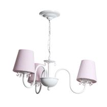 Lustre 3L Pingente Gotinha Rosa Quarto Bebê Infantil Menina