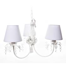 Lustre 3L Primavera Cristais 2 Flores G Branco Quarto Bebê Infantil Menina Menino Lustre 3L Primavera Cristais 2 Flores G Branco Quarto Bebê Infantil Menina Menino