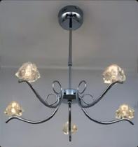 Lustre 5 Braços Cromado - Marca: Luciin Ref: Zg050