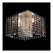 Lustre Acrílico Cristal Alto Brilho Sala Quarto 30x30 Cm