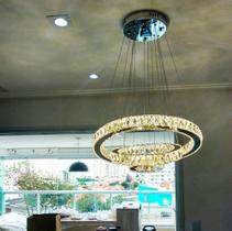 Lustre Aliança Tripla Cristal Led - Controle Remoto 3.000k/4.000k/6.500k