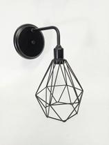 Lustre Arandela Aramado Diamante Preto 24x28 Cm Lustre Arandela Aramado Diamante Preto 24x28 Cm