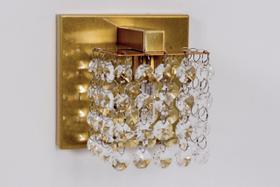 Lustre Arandela Cristal Quadrada Dourado 452