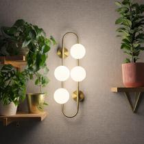 Lustre Arandela De Parede Nitrolux Dourado Globo Vidro Leitoso Moderno Elegante Quarto Sala Corredor Lavabo G9 Lustre Arandela De Parede Nitrolux Dourado Globo Vidro Leitoso Moderno Elegante Quarto Sala Corredor Lavabo G9