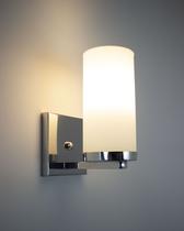 Lustre Arandela Para Banheiro Vidro Fosco Branco Cromado 100 IluminaMundo