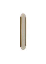 Lustre Arandela Retângular Mármore Pedra Branca Dourado Led 3000k 814