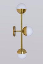 Lustre Arandela Tripla Três Bolas Globo Dourado 232 Lustre Arandela Tripla Três Bolas Globo Dourado 232