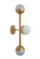 Lustre Arandela Tripla Três Bolas Globo Dourado 232 Lustre Arandela Tripla Três Bolas Globo Dourado 232