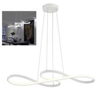 Lustre Arco Infitino 3 em 1 LED Pendente Perfil Iluminaçao Luxo Sala Recepçao Hall de Entrada Restaurante Residencial Comercial Decorativo