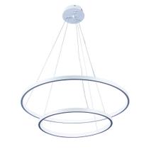Lustre Aros Arcos Led Pendente Moderno Sala Quarto Luxuoso 2 Anéis Ring 40 e 60cm 45W 6500K Luz Branca