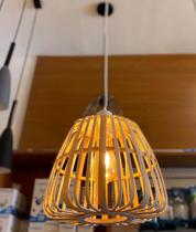 Lustre Artesanal De Teto Em Bambu Natural Estilo Rústico