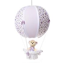 Lustre Balão Bolinha Ursa Lilás Quarto Bebê Infantil Menina