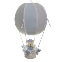 Lustre Balão Bolinha Urso Azul Quarto Bebê Infantil Menino