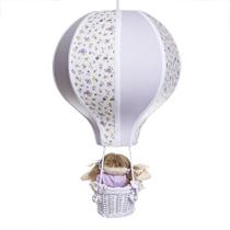 Lustre Balão Grande Lilás Com Boneca Quarto Bebê Infantil Menina