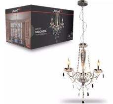 Lustre Baronesa 5 Hastes E14 Vidro Champagne Avant