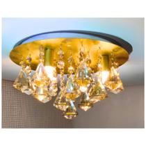 Lustre Base 20 cm ,Dourado,vai montado.