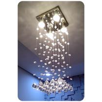 Lustre base 20x20 cm cristal legítimo k9 com até 70 cm altura