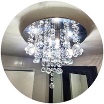 Lustre base redonda 20 cm,vai montado.Cristal legítimo k9.