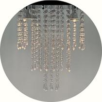 Lustre Belissímo Alto Brilho Cristal Acrílico Base Quadrada