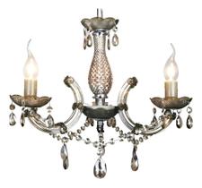 Lustre Bella Iluminação Duchessa 3 Braços - Conhaque- Ambar Ref: KH1063C
