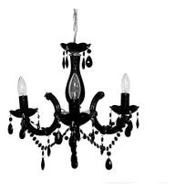 Lustre Bella Iluminação Duchessa 3 Braços - Preto Ref:KH1063B