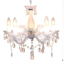 Lustre Bella Iluminação Duchessa 5 Braços - Transparente Ref: KH1065