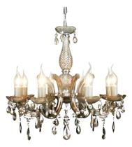 Lustre Bella Iluminação Duchessa 8 Braços - Conhaque - Ambar Ref: KH1068C