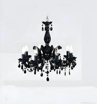 Lustre Bella Iluminação Duchessa 8 Braços - Preto Ref: KH068B
