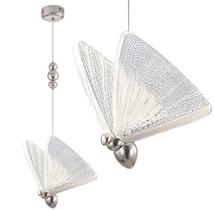 Lustre Borboleta Mini De Teto Design Criativo Luz Led Prata Lustre Borboleta Mini De Teto Design Criativo Luz Led Prata