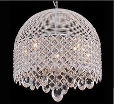 Lustre branco cristais para 3 lâmpadas