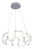 Lustre Branco Pendente Led 64w 3000k 55x55x25cm Bivolt