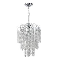 Lustre Brilliant com Base Pendente e Adornos em Acrílico de Alto Brilho - Cor Cristal Lustre Brilliant com Base Pendente e Adornos em Acrílico de Alto Brilho - Cor Cristal