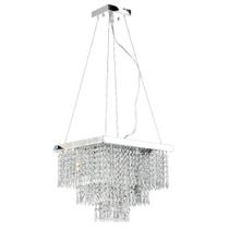 Lustre Cairo com Base Pendente e Adornos em Acrílico de Alto Brilho - Cor Cristal Lustre Cairo com Base Pendente e Adornos em Acrílico de Alto Brilho - Cor Cristal