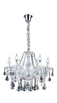 Lustre candelabro cristal legítimo k9 -6 braços transparente