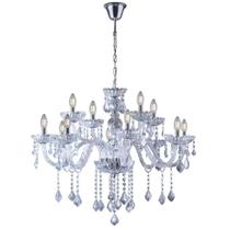 Lustre Candelabro Cristal Legítimo Maria Tereza Nice 12 Lâmpadas E14