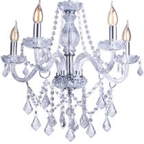 Lustre Candelabro de Cristal Legítimo France Nice 5 braços E14