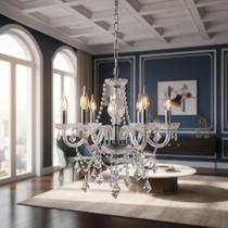 Lustre Candelabro de Cristal Legítimo France Nice 6 braços E14 Lustre Candelabro de Cristal Legítimo France Nice 6 braços E14