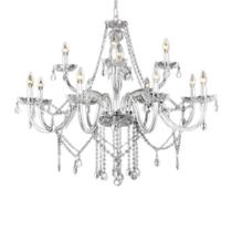 Lustre Candelabro Maria Tereza - 12 Braços Transparente