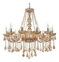 Lustre Candelabro Pendente Cristal Legitimo 12 Braços INL54