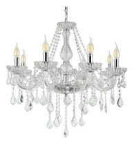 Lustre Candelabro Pendente Luxo Cristal Legitimo Transparente 8 Braços Sala Quarto Escritório INL50 Lustre Candelabro Pendente Luxo Cristal Legitimo Transparente 8 Braços Sala Quarto Escritório INL50